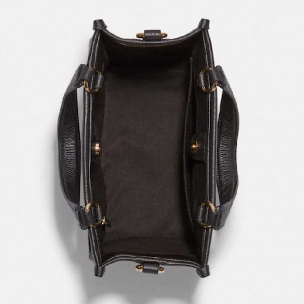 Coach Dempsey Tote 22 With Coach Patch Crossbody Handbag Bag Black - Picture 3 of 12